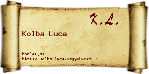 Kolba Luca névjegykártya